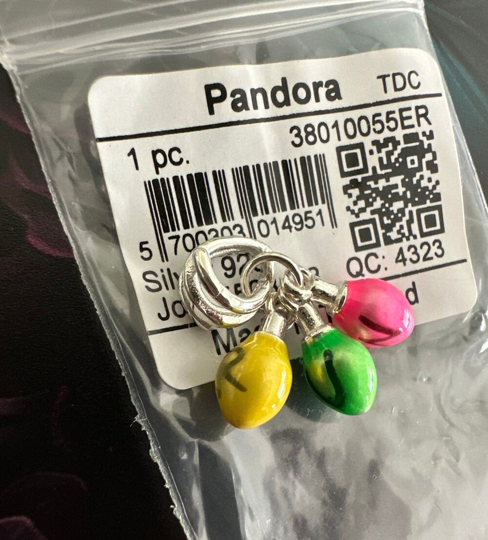 Pandora Stranger Things Sterling Silver Glow-in-the-Dark Run Dangle Charm GUC